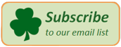 Green subscribe icon with shamrock motif
